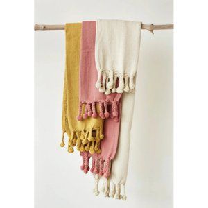 Cream Chevron Weave Throw Blanket